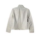 NWT Scully Beige 100% Leather Zip Front Stand Up Collar Jacket Medium #WX13 Photo 3