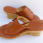 Born Drilles Leather Wedge Sandals-Size 8-Flower-Jute Covered Heel-Boho-Open Toe Photo 2