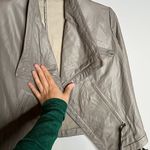 Saks 5th Avenue 5/48 Saks 5th Ave grey open leather jacket Photo 1