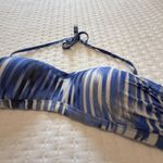 Athleta Blue White Bandeau Halter Bikini Top Sz XL Extra Large Swim Wireless Photo 12