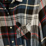 Bongo  Women’s Blue Plaid Rayon‎ Flannel Shirt Large Photo 5