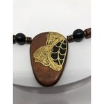 Gorgeous Large 22" Beaded Necklace Unique Large Pendant Bronze Brown Black Beads Photo 1