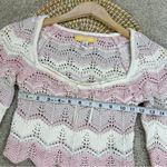 Urban Outfitters Women’s Blaire Crochet Square Neck Sweater Cropped in Pink S Photo 12