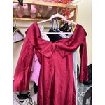 Abercrombie & Fitch Long Sleeve Off The Shoulder Satin Dress Size Small Tall Photo 10