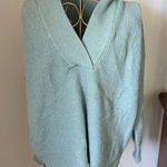 Aerie  waffle weave blue green hooded oversized pullover size  XS Photo 0
