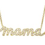 Fossil  Mama Rhinestones Pendant Chain Necklace Gold Tone Photo 1