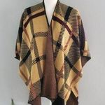 Plaid Ruana Poncho Open Wrap Shawl Cape OSFM Size undefined Photo 0