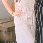 Neutral Striped Romper Tan Size M Photo 1