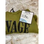 Savage Great American Original Brand Green Cropped Hoodie Sweatshirt NWT Medium Photo 4