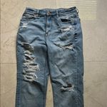 American Eagle  Outfitters Blue Boyfriend Jeans with Distressed Details Photo 0