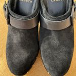 Vince Camuto Ceena Black Suede Clogs with Wooden Heel Size 8 Photo 3