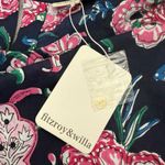 Fitzroy & Willa NWT Floral Print Soleil Dress Navy Balloon Sleeve Cotton Size S Blue Photo 4