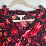 Terra & Sky  Womens 14W Black Floral Midi Dress Dark Romantic Cottage Whimsigoth Photo 4