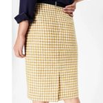 NEW! Boden British Tweed Pencil Skirt 8 Yellow Photo 4