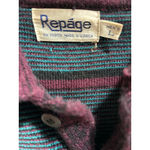 Men's Repage Vintage Velour Striped Sweater, Large Blue Photo 2