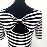 White House | Black Market Striped Shirt with Bow Tie Back in Size XXS Photo 4