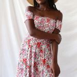 Lulus View from the Meadow Cream Floral Print Off-the-Shoulder Dress Medium NWT Photo 9