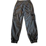Blue Blush  Women’s M High Waist Vegan Leather Jogger Pants Black‎ Party Baddie Photo 2