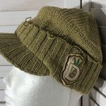 Vintage 70s 80s Knitted Cotton Visor Hat Taupe Tan OS Photo 1