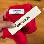 NEW The Workshop Red Ribbon Argyle Crop Preppy Coquette Holiday Academia Top L Size L Photo 3