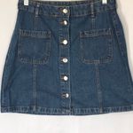 H&M short denim skirt with silver buttons in front Photo 1