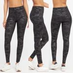 Spanx Faux Leather Camo Full Length Leggings Small Matte Black Performance Layer Photo 1