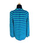 Lilly Pulitzer Green and Blue Striped Blouse 100% silk size XS Photo 1