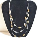 Premier Designs  Carried Away Gold/Silver Tone Floating Textured Beaded Necklace Photo 0