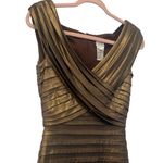 Cache  Luxe Golden Bronze Bandage Sheath Dress Bodycon Sexy Size 4 stretch Photo 1
