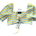 Cider  Stripe Knot Front Crop‎ Top Size  Summer Festival  Women's Pastel XL NWT Photo 0