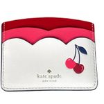 Kate Spade Bing Cherries Small Slim Card Holder Cream Red Pink Photo 4