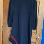Who What Wear Asymmetrical Sweatshirt Dress Navy Blue with Red Stripe. Size med Photo 0