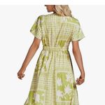 NWT LYANER Women's Floral Boho Deep V Neck Batwing Short Sleeve DRESS White Photo 5