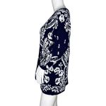 Jennifer Reed Sweater Womens Small Navy Blue White Floral Knitted by Hand Boho Photo 2