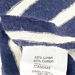 Madewell Linen Blend Striped Swing Panel Peplum Hem Tee, Size Small Photo 3