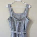 NEW Quince 100% European Linen Square Neck Jumpsuit Blue Pinstripe Size Large Photo 7