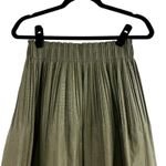 Anthropologie  Faux Leather Olive Green Pleated Mini Skirt Women XS Indie Preppy Photo 7