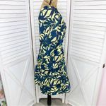 Ba&sh  Winny Tropical Palm Print Tiered Mini Dress Yellow Blue Small Photo 2