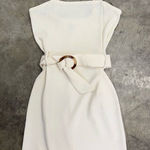 Planet Gold  Ivory tortoise shell buckle bodycon mini dress Photo 0