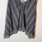 Free People ‎ Trapeze Tank Top Lace Trimmed Gray Sleeveless Blouse Medium Photo 2