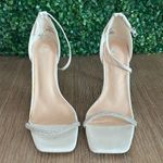 Journee Collection Zoya Heels Womens 9 Off White Square Toe Rhinestone Strap NEW Photo 0