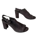 Stuart Weitzman Commodore Bootie 6 Brown Leather Suede Studded Shoes Chic Edgy Photo 4