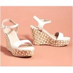 Anthropologie Arden Cork Platform Sandals size 10 in White Leather Photo 1