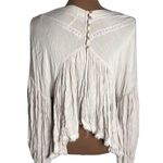 Free People Long puff sleeves Oversize Cropped Boho blouse Tan/Cream size XS Photo 1