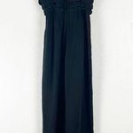 Madewell Black Ruched Crop Straight Leg Jumpsuit, Size 6 Photo 0