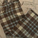 Amicale Pure Cashmere Multicolored Plaid Fringe Scarf Photo 0