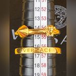 Versace Gold Medusa Double Band Ring Size 17 Photo 9