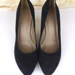 Acne Stack Wood Block Heel Suede Pump Women 40, 9 US Black Round Toe Pin Up Goth Photo 3