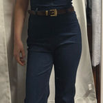 We The Free Free People Beckett Denim Strapless Jumpsuit in the Color Midnight- Size 26 Photo 0