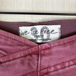We The Free  Women's Pants Sz 30 Red‎ Maroon Bootcut Jeans Front V Side Zip Y2K Photo 2